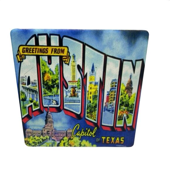 EUC - EXIT 82 Austin TX Stone Drink Coasters (3) - Picture 2 of 4